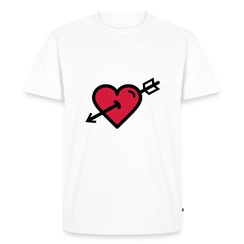 Heart in Cupid's arrow is Valentine's Day - Men's Premium Organic T-Shirt - white - Front - Nico (187cm)