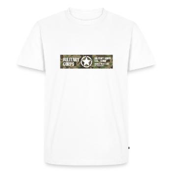 militaire - T-shirt Premium bio Homme - blanc - Devant - Nico (187cm)