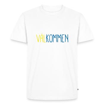 Bienvenue drapeau patriote cadeau maison suède - T-shirt Premium bio Homme - blanc - Devant - Nico (187cm)