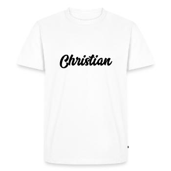 Christian Custom Text Birthday Name - Men's Premium Organic T-Shirt - white - Front - Nico (187cm)