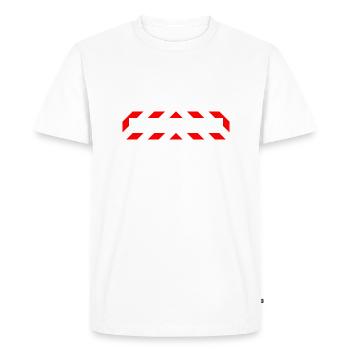 Frame Red White Note Warning Construction Site - Men's Premium Organic T-Shirt - white - Front - Nico (187cm)