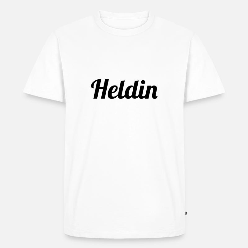 Heldin - Männer Premium Bio T-Shirt - Weiß