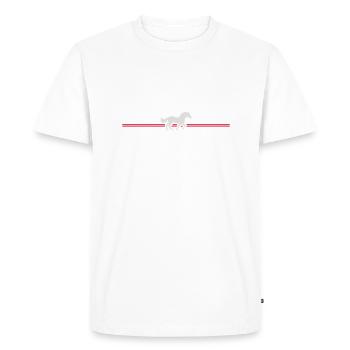 Cheval de course Stripe Line - T-shirt Premium bio Homme - blanc - Devant - Nico (187cm)