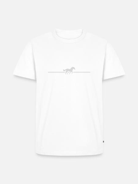 Line Stripe Racing Horse - Men's Premium Organic T-Shirt - white