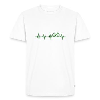 ECG de battement de cœur de vélo - T-shirt Premium bio Homme - blanc - Devant - Nico (187cm)