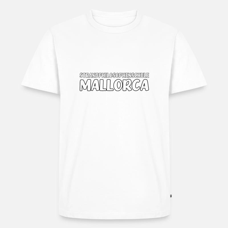 Mallorca Strandphilosophenschule - Männer Premium Bio T-Shirt - Weiß