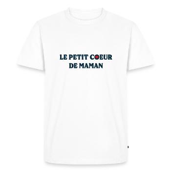 Le Petit Cœur De Maman - T-shirt Premium bio Homme - blanc - Devant - Nico (187cm)