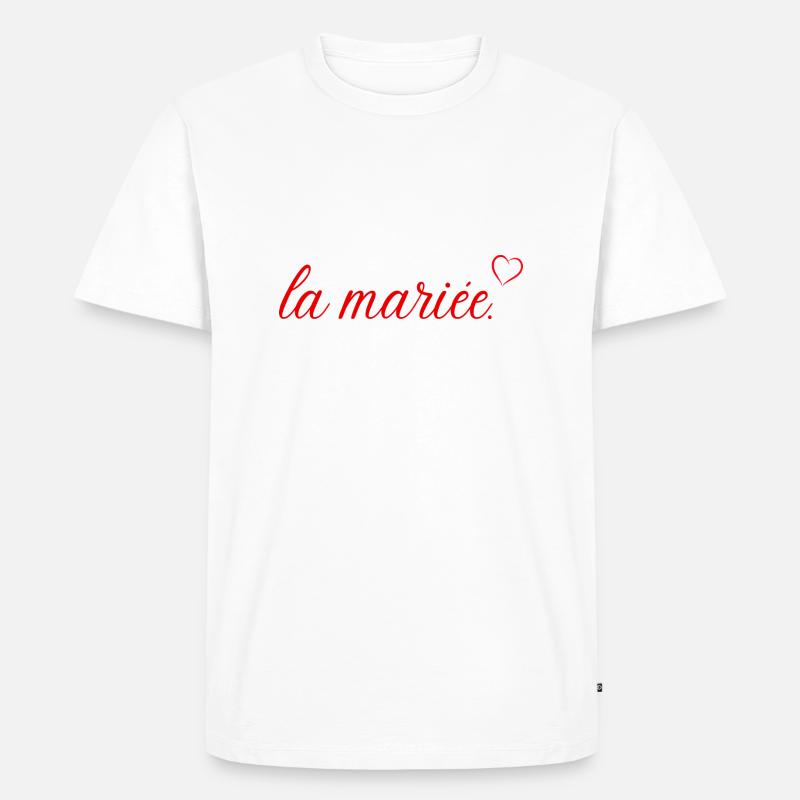 Die rote Herzbraut - Männer Premium Bio T-Shirt - Weiß