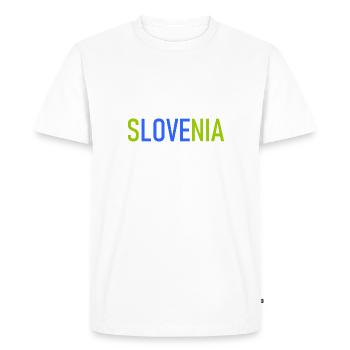 J’aime Slovénie Slowenien Slovenija Herz Heart - T-shirt Premium bio Homme - blanc - Devant - Nico (187cm)