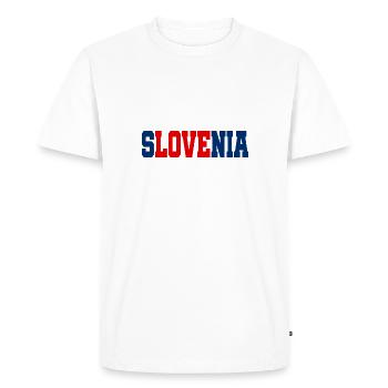J’aime Slovénie Slowenien Slovenija Herz Heart - T-shirt Premium bio Homme - blanc - Devant - Nico (187cm)