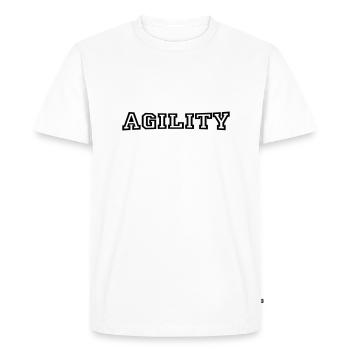 Agilité - T-shirt Premium bio Homme - blanc - Devant - Nico (187cm)