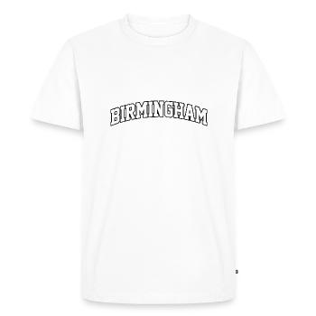 Logo Birmingham : Design collégial au style modern - T-shirt Premium bio Homme - blanc - Devant - Nico (187cm)