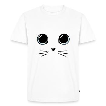 Yeux chat - T-shirt Premium bio Homme - blanc - Devant - Nico (187cm)
