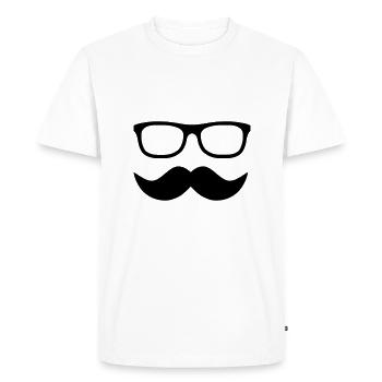 moustache - T-shirt Premium bio Homme - blanc - Devant - Nico (187cm)