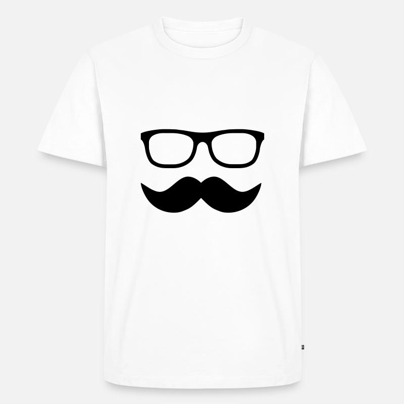 Moustache - Männer Premium Bio T-Shirt - Weiß