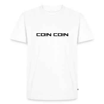 Coin coin - T-shirt Premium bio Homme - blanc - Devant - Nico (187cm)