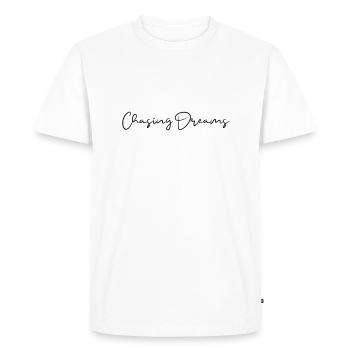 THE FASHION TEE - CHASING DREAMS - T-shirt Premium bio Homme - blanc - Devant - Nico (187cm)