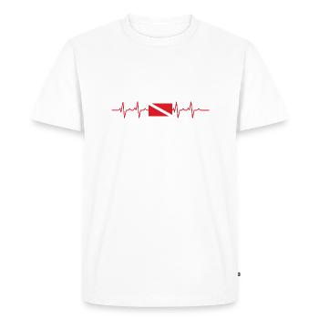 Diver Dive Diving Heartbeat - Men's Premium Organic T-Shirt - white - Front - Nico (187cm)