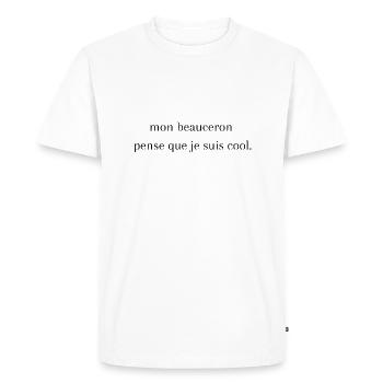 Mon beauceron pense que je suis cool - T-shirt Premium bio Homme - blanc - Devant - Nico (187cm)