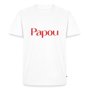 PAPOU. PAPA. FÊTE DES PÈRES. BONNE FÊTE PAPA. FETE - T-shirt Premium bio Homme - blanc - Devant - Nico (187cm)