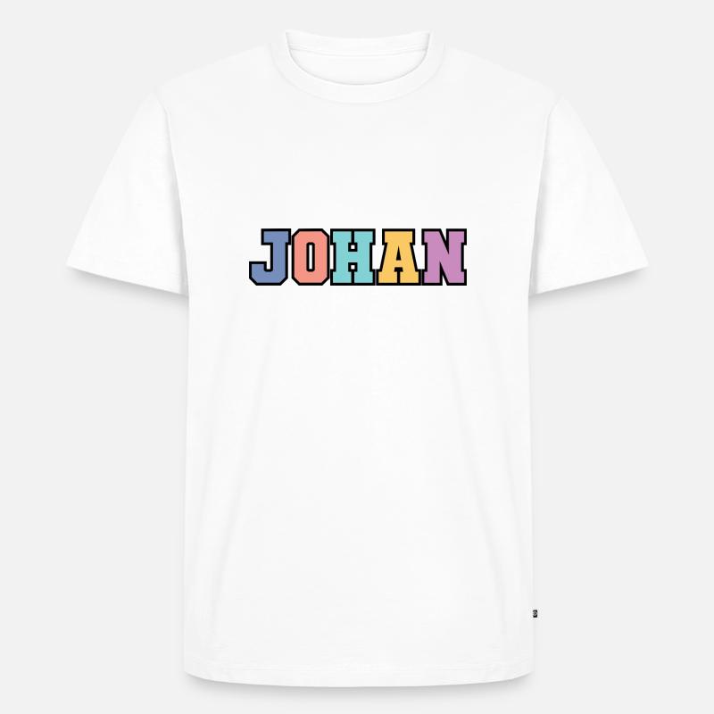 Name - Johan - Männer Premium Bio T-Shirt - Weiß