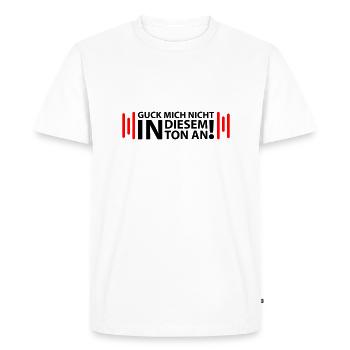nicht in diesem Ton text - Männer Premium Bio T-Shirt - Weiß - Vorne - Nico (187cm)
