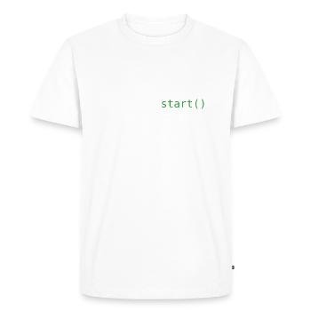 Start of the weekend - Men's Premium Organic T-Shirt - white - Front - Nico (187cm)
