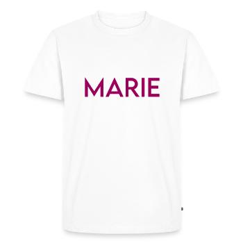 Marie Prénom Cadeau - T-shirt Premium bio Homme - blanc - Devant - Nico (187cm)