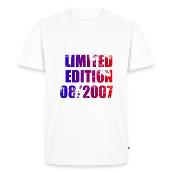 18e anniversaire Edition limitée 08/2007 - T-shirt Premium bio Homme - blanc - Devant - Nico (187cm)