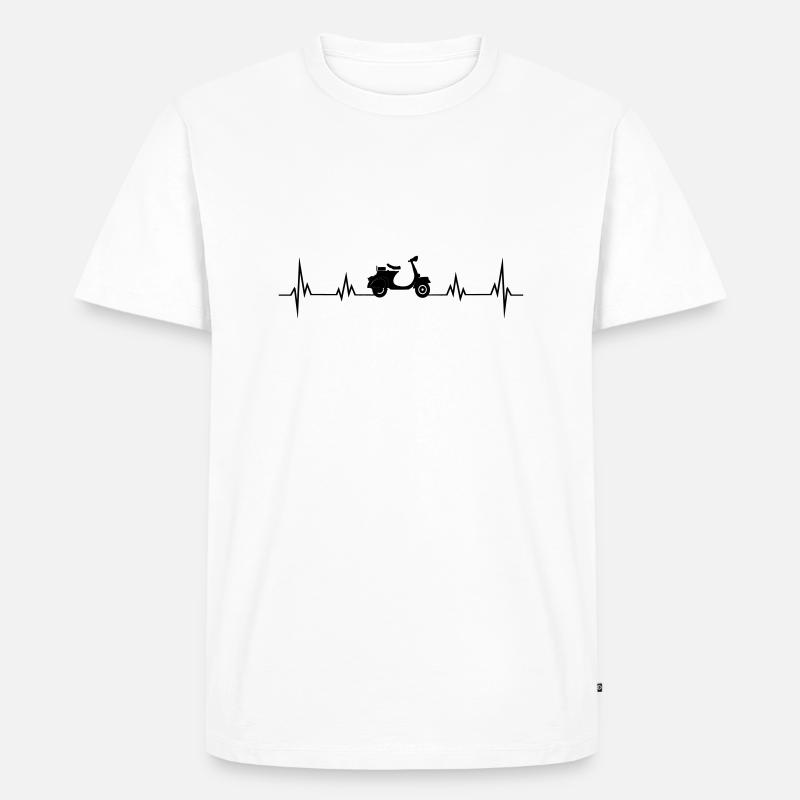 herzschlag_roller1 - Männer Premium Bio T-Shirt - Weiß