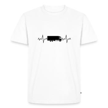 Truck Heartbeat Driver Truck Driver Truck Driver - Men's Premium Organic T-Shirt - white - Front - Nico (187cm)