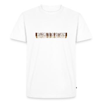 Réflexion Bienvenue Shitshow - T-shirt Premium bio Homme - blanc - Devant - Nico (187cm)