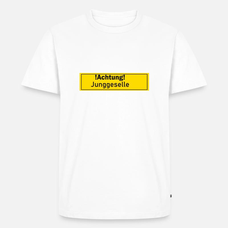 Junggeselle Männer Single Geschenk Geschenkidee - Männer Premium Bio T-Shirt - Weiß