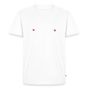 Cuire - T-shirt Premium bio Homme - blanc - Devant - Nico (187cm)