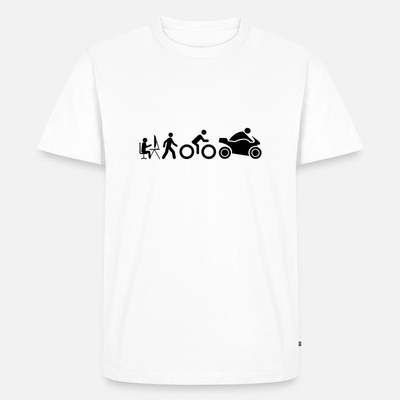 Evolution eines Motorradfahrers - Männer Premium Bio T-Shirt - Weiß