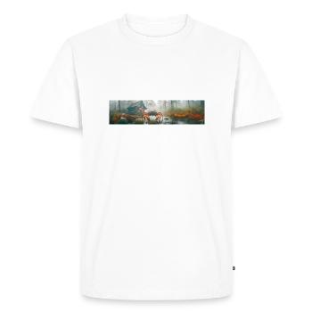 Apocalypse Merde géante dans le marais brumeux - T-shirt Premium bio Homme - blanc - Devant - Nico (187cm)