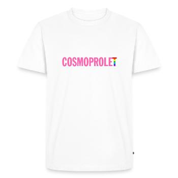 CosmoProlet Rose Arc-en-ciel - T-shirt Premium bio Homme - blanc - Devant - Nico (187cm)