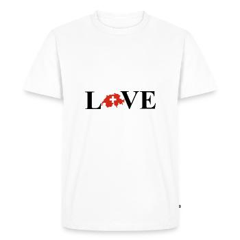 J'aime la Suisse (Suisse) - T-shirt Premium bio Homme - blanc - Devant - Nico (187cm)