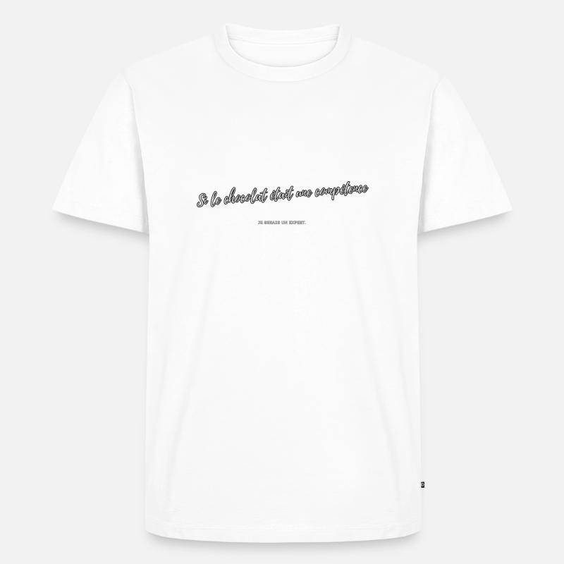 Schokoladen-Kompetenz - Männer Premium Bio T-Shirt - Weiß