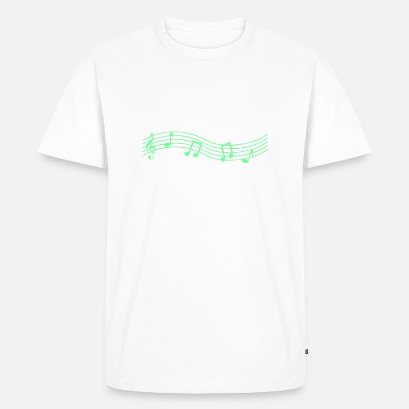 musicnote - Männer Premium Bio T-Shirt - Weiß