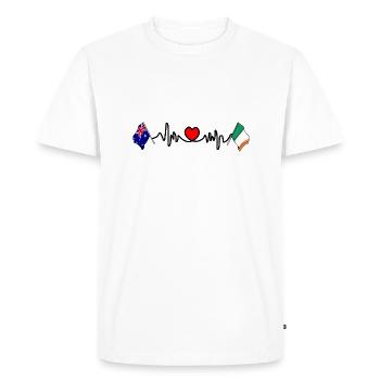 Cardio Heart avec drapeau Australie, Irlande - T-shirt Premium bio Homme - blanc - Devant - Nico (187cm)
