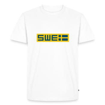 Suédois - T-shirt Premium bio Homme - blanc - Devant - Nico (187cm)