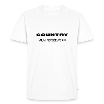 Cowboy anversois – I Peiger on Country ! - T-shirt Premium bio Homme - blanc - Devant - Nico (187cm)