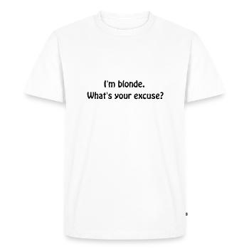 I'm blonde... - Men's Premium Organic T-Shirt - white - Front - Nico (187cm)