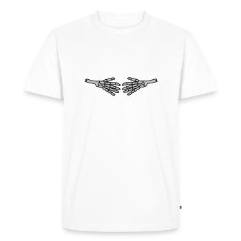 Shaking Hands Skeleton Halloween - Men's Premium Organic T-Shirt - white - Front - Nico (187cm)