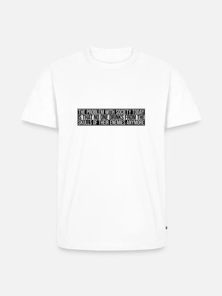 drinks from enemies skulls - Men's Premium Organic T-Shirt - white