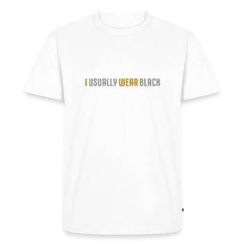 I usually wear black, favorite color in fashion - Men's Premium Organic T-Shirt - white - Front - Nico (187cm)