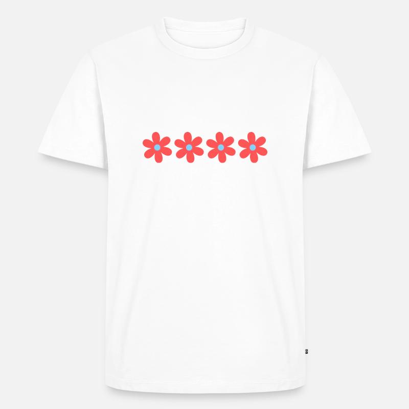 Rosa Gänseblümchenblüten - Männer Premium Bio T-Shirt - Weiß