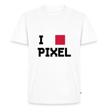 J'AIME PIXELS - T-shirt Premium bio Homme - blanc - Devant - Nico (187cm)