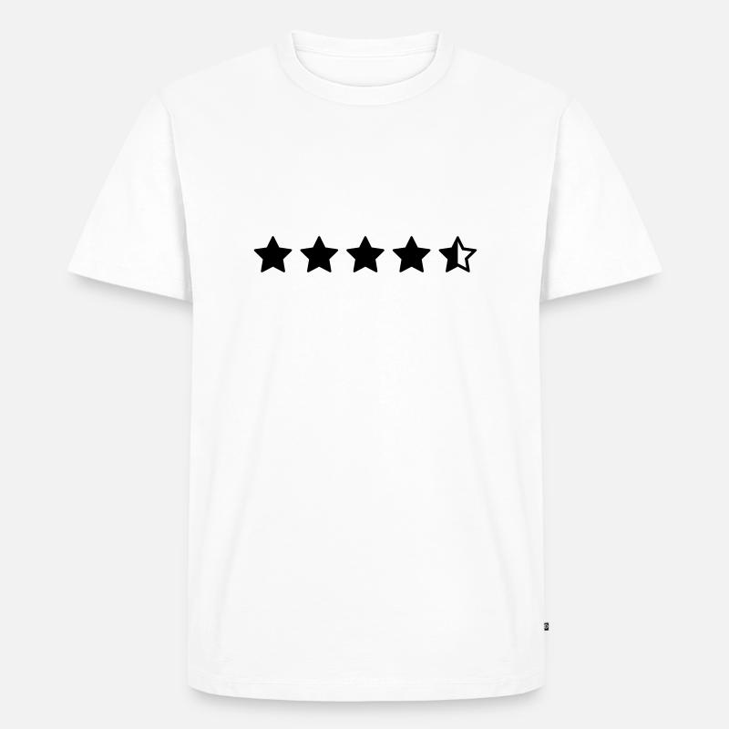 Spread Shirt Schwarz 4 5 Sterne Bewertung Merchandise - Männer Premium Bio T-Shirt - Weiß